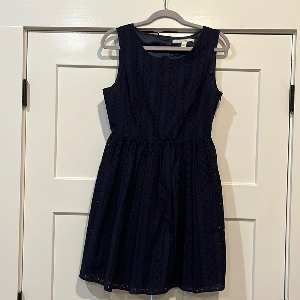 Navy Blue eyelet dress